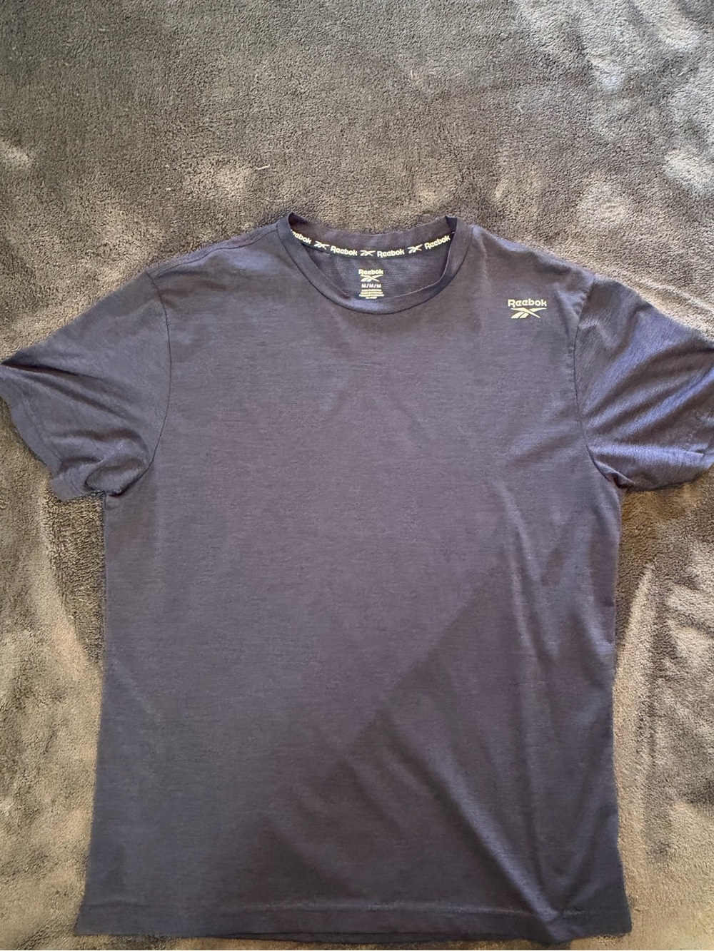Reebok Men's Dark Blue Crew Neck Short Sleeve Tee